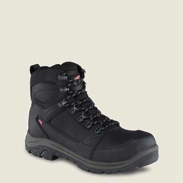 Red Wing Safety Bot Erkek - Trades - 6-Inch Side-Zip Waterproof Toe - Siyah - 16NFDBLKH